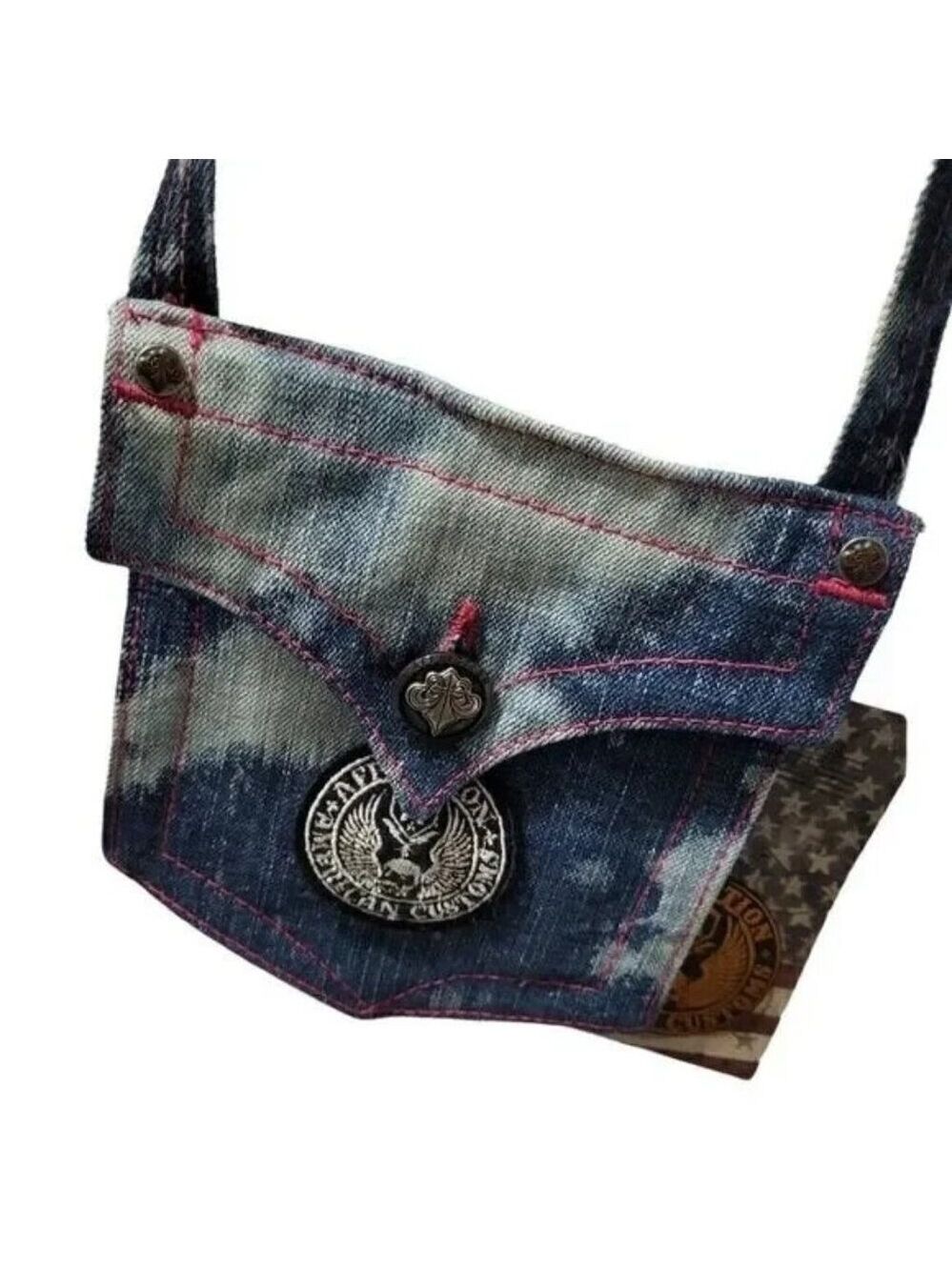 Denim Crossbody Purse BONUS Affliction American Customs Crossbody Purse - Picture 10 of 13
